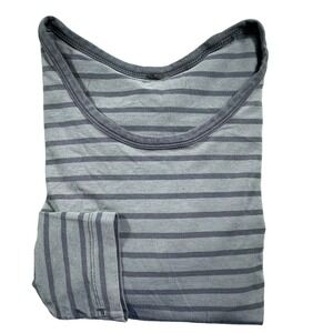 Lululemon 5 Year Basic Tee Striped Gray Long Sleeve Casual Shirt Mens Sz M/L?